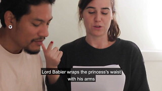 The roommates fool round whilst rehearsing a script.