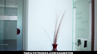 FamilyStrokes - Watching her stepson masturbate