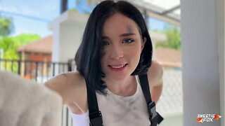 Angel Auto-Mechanic Deepthroat, Coarse Copulates and Receives Facial POV