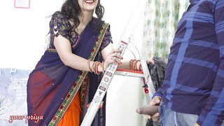 nice saree bhabhi receives wicked with her devar for coarse and tough anal-copulation later ice massage on her ago in Hindi