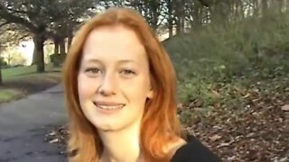 Alana Smith Flashing - All red training school maiden snatch in the public garden