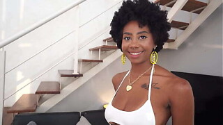 Ideal chest ebony, Ana Susage acquires her arse &amp_ mouth screwed by white massive dong (Anal, 0% pussy, unfathomable throat, spit, rim, IR -BW/WM) OB382