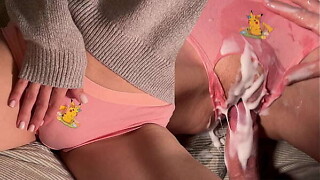 Ops stepbro your wang only slipped in... Perverted Cum-hole rubbing and Creamy Fuck